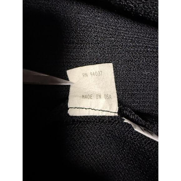 Vitali Knit Coat Womens 14 Black Wool Beaded Collar Rhinestone Buttons Made USA - Picture 11 of 16